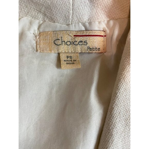 Choices Crochet Lace Inset Jacket Open Front Womens Petite Small White - Picture 4 of 6